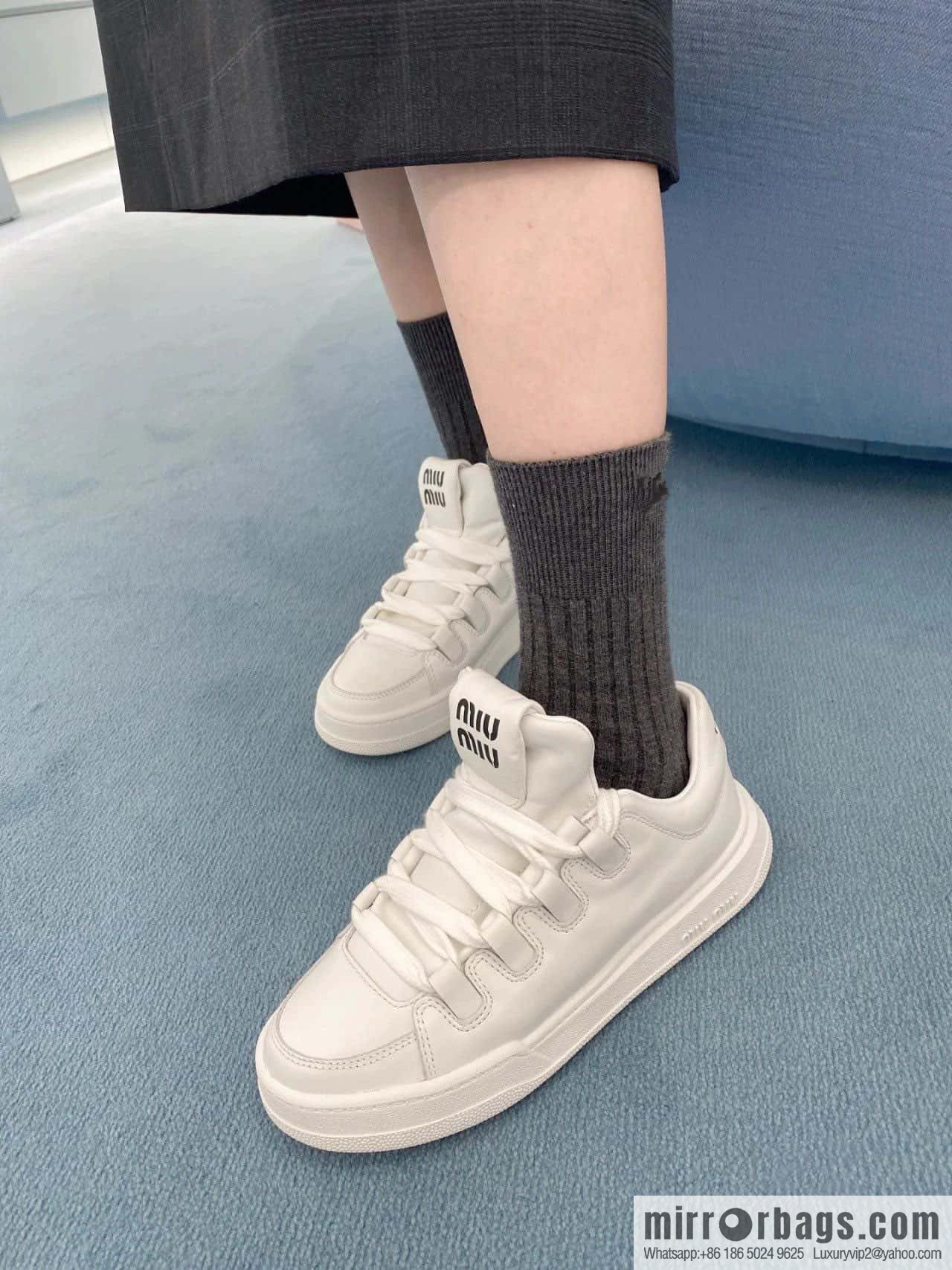 MIUMIU Miu Miu spring and summer platform casual white shoes