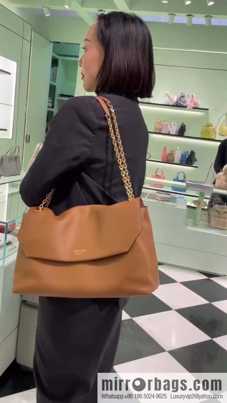 PRADA new flip women's bag 1BD068 caramel color