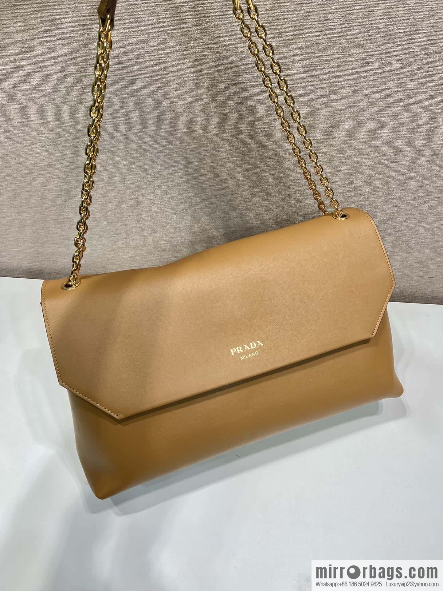 PRADA new flip women's bag 1BD068 caramel color