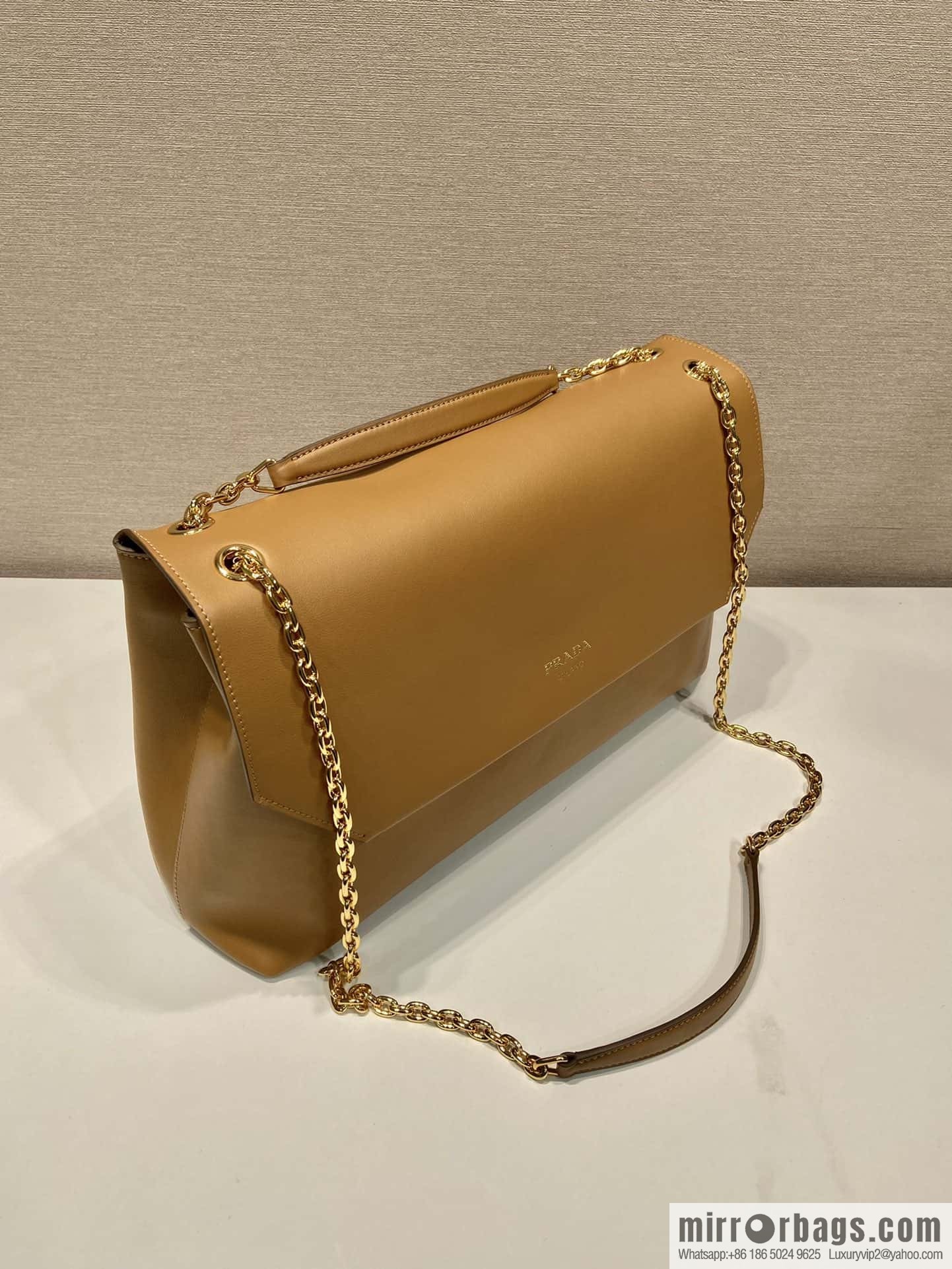 PRADA new flip women's bag 1BD068 caramel color