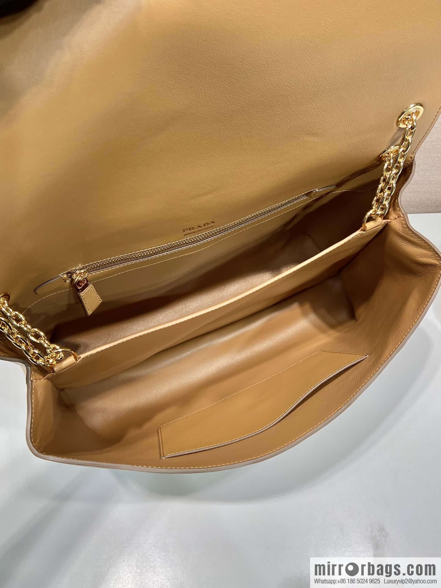 PRADA new flip women's bag 1BD068 caramel color