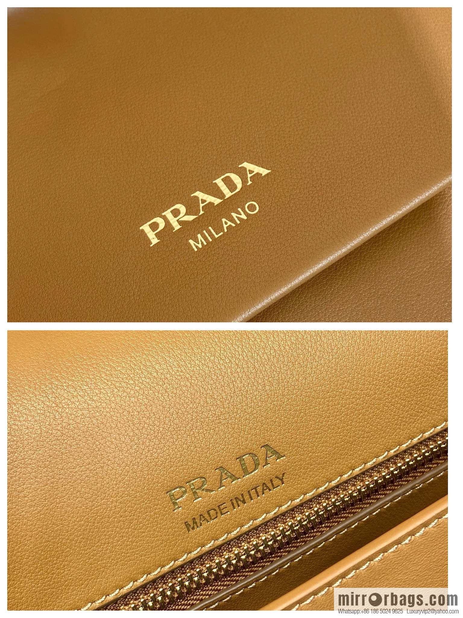 PRADA new flip women's bag 1BD068 caramel color