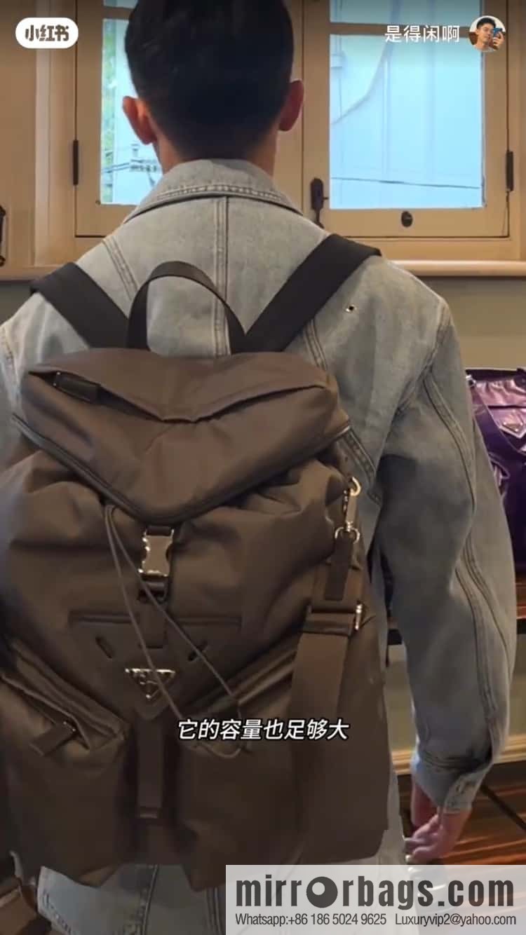 PRADA new catwalk model 🎉 2VZ108 shoulder back/shoulder bag, gray