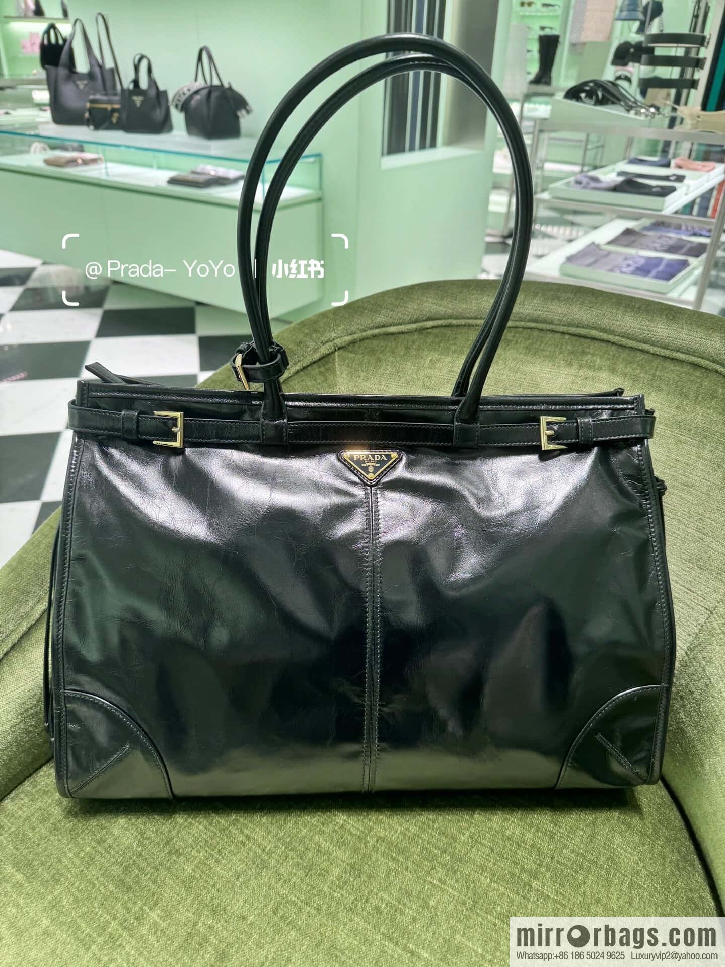 PRADA LusSolf oil wax leather crossbody bag 1BA439 extra large