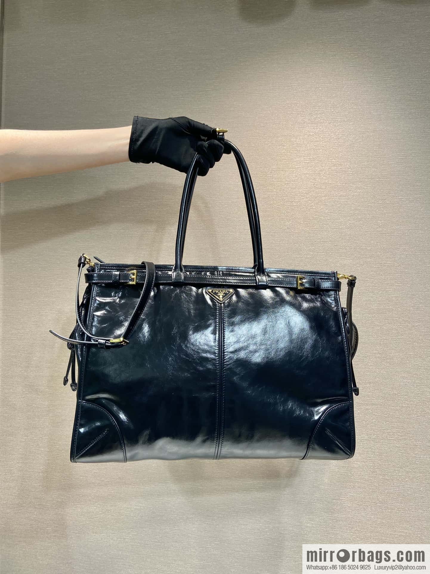 PRADA LusSolf oil wax leather crossbody bag 1BA439 extra large