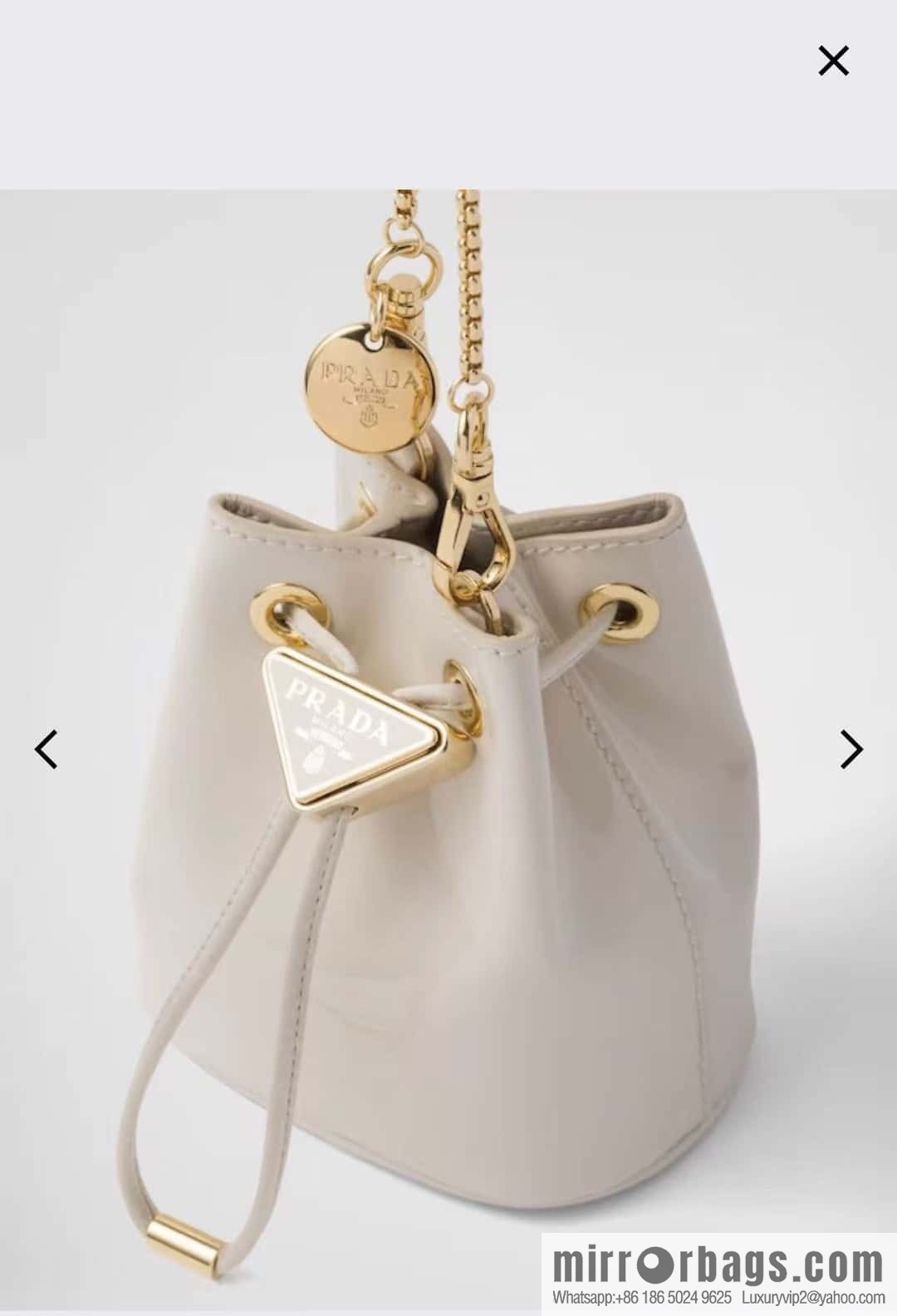 PRADA patent leather bucket 🎉 1NR016 white