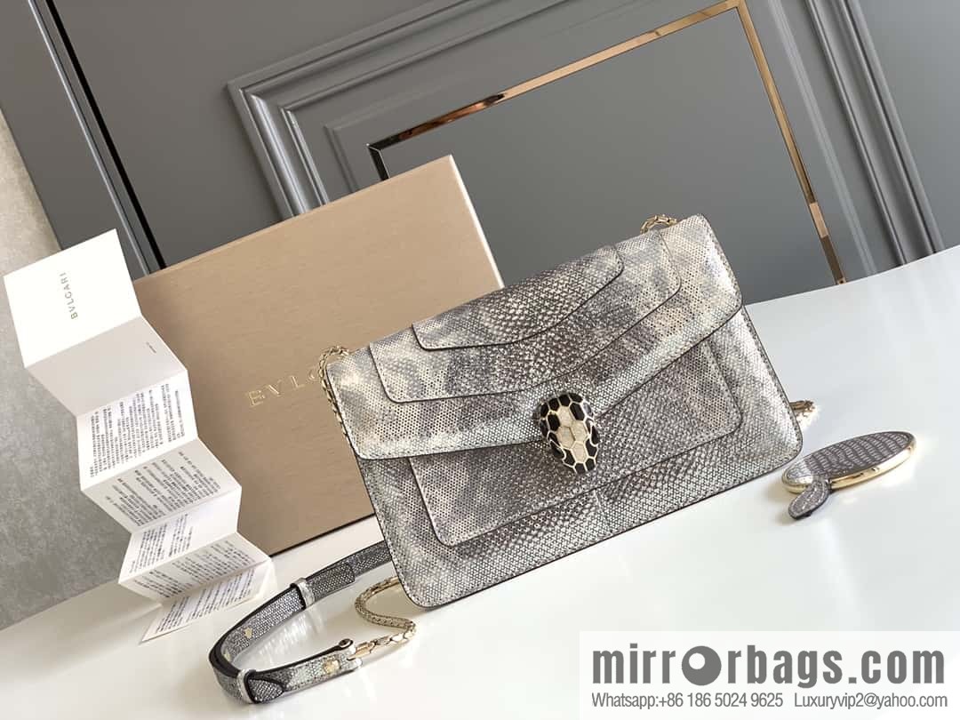 BVLGARI Bulgari Sprpenti Forever 618852 Milk protein stone metal texture water snake skin inner small sheepskin