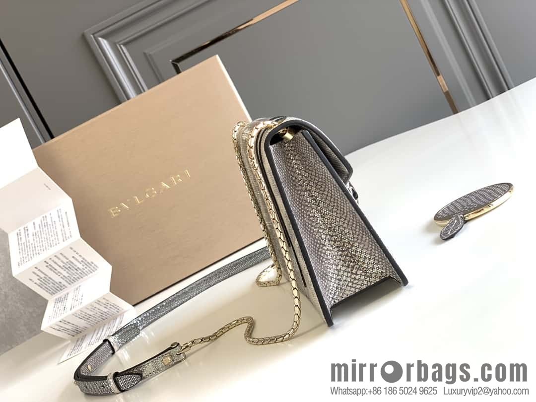 BVLGARI Bulgari Sprpenti Forever 618852 Milk protein stone metal texture water snake skin inner small sheepskin