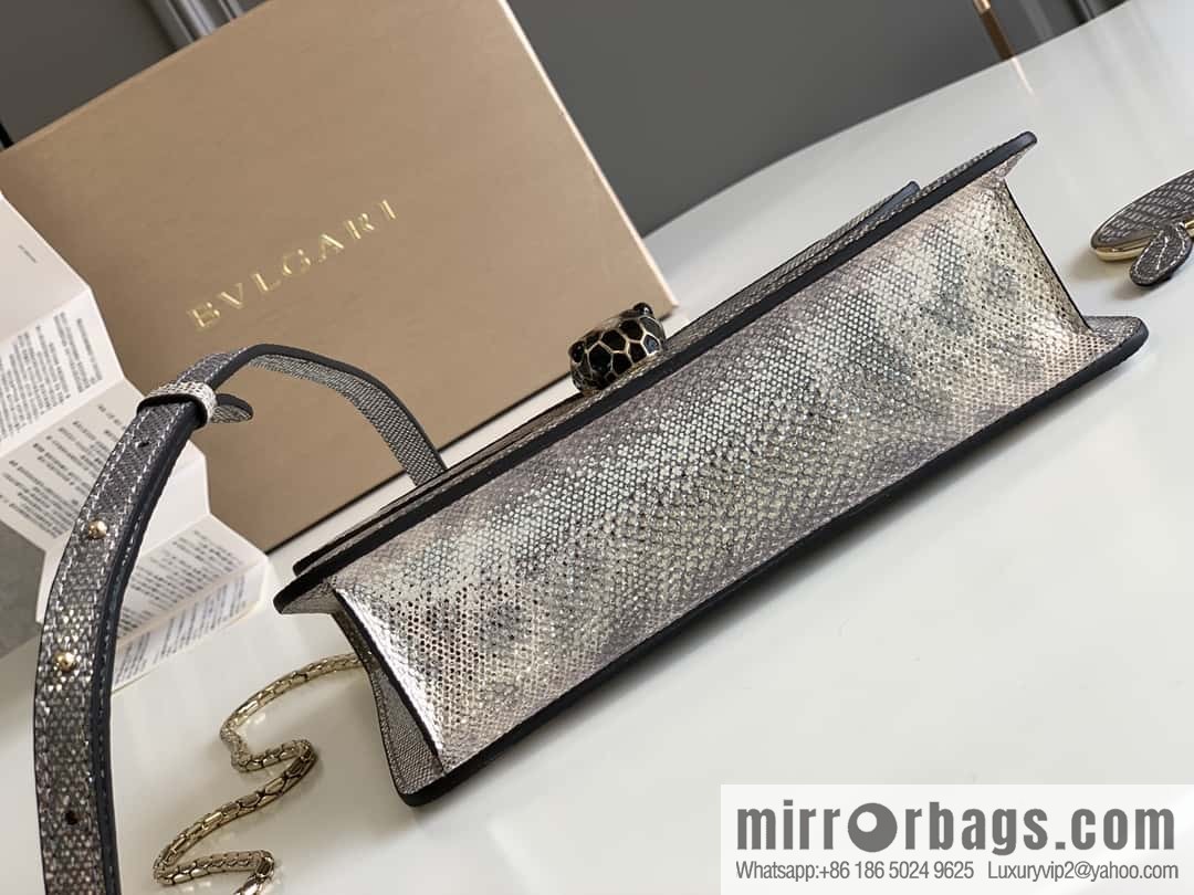 BVLGARI Bulgari Sprpenti Forever 618852 Milk protein stone metal texture water snake skin inner small sheepskin