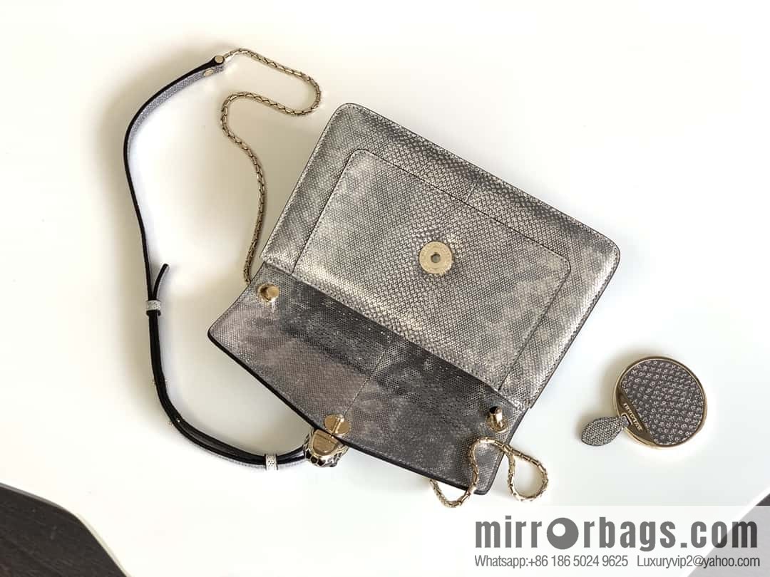 BVLGARI Bulgari Sprpenti Forever 618852 Milk protein stone metal texture water snake skin inner small sheepskin