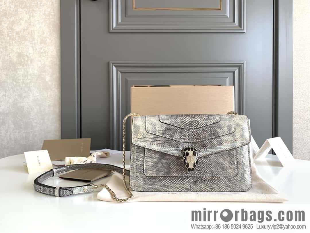 BVLGARI Bulgari Sprpenti Forever 618852 Milk protein stone metal texture water snake skin inner small sheepskin