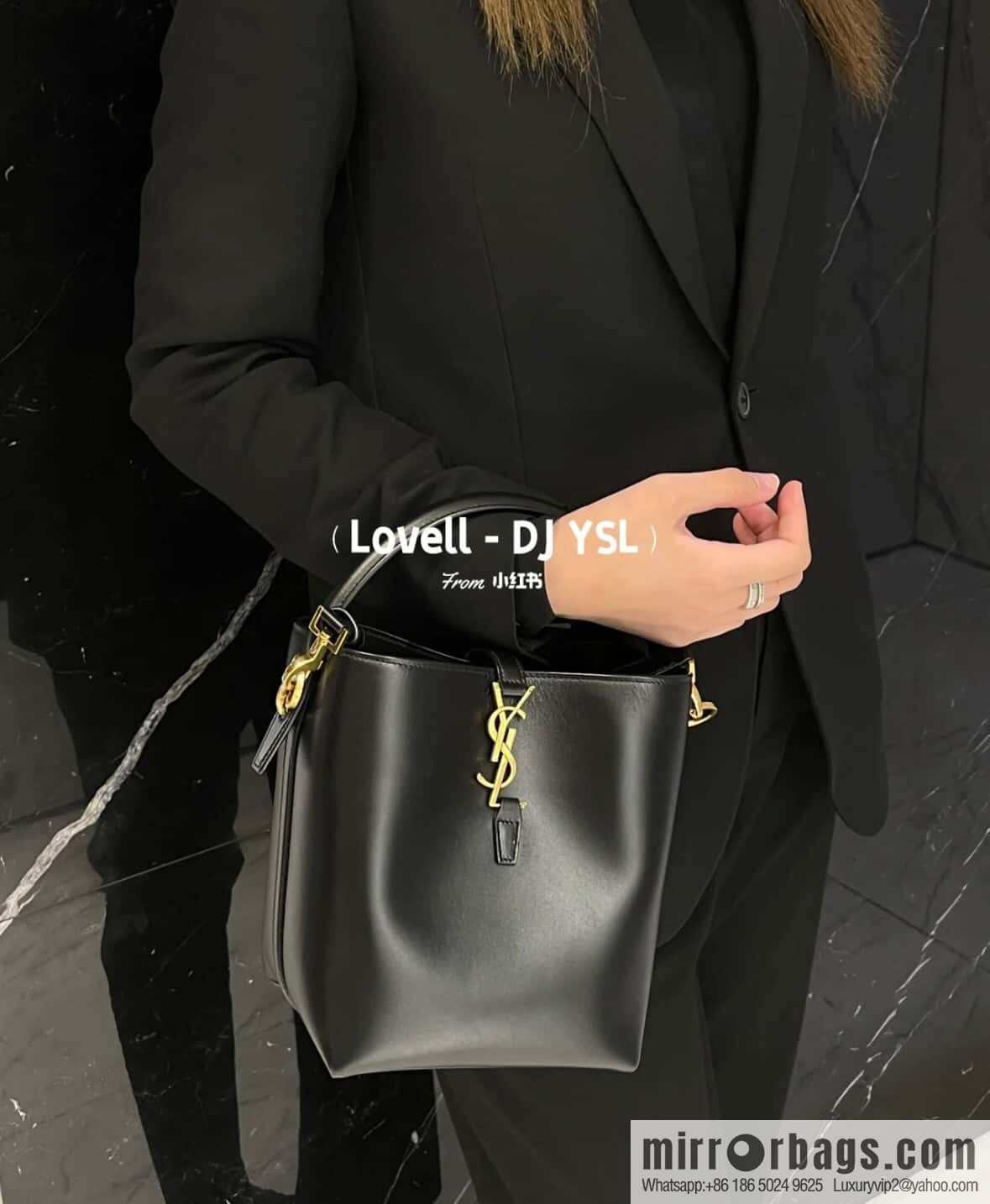 SAINT LAURENT Saint Laurent YSL summer new model _ small bucket bag 749036 black gold