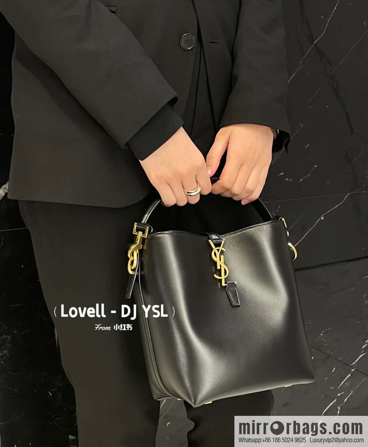 SAINT LAURENT Saint Laurent YSL summer new model _ small bucket bag 749036 black gold