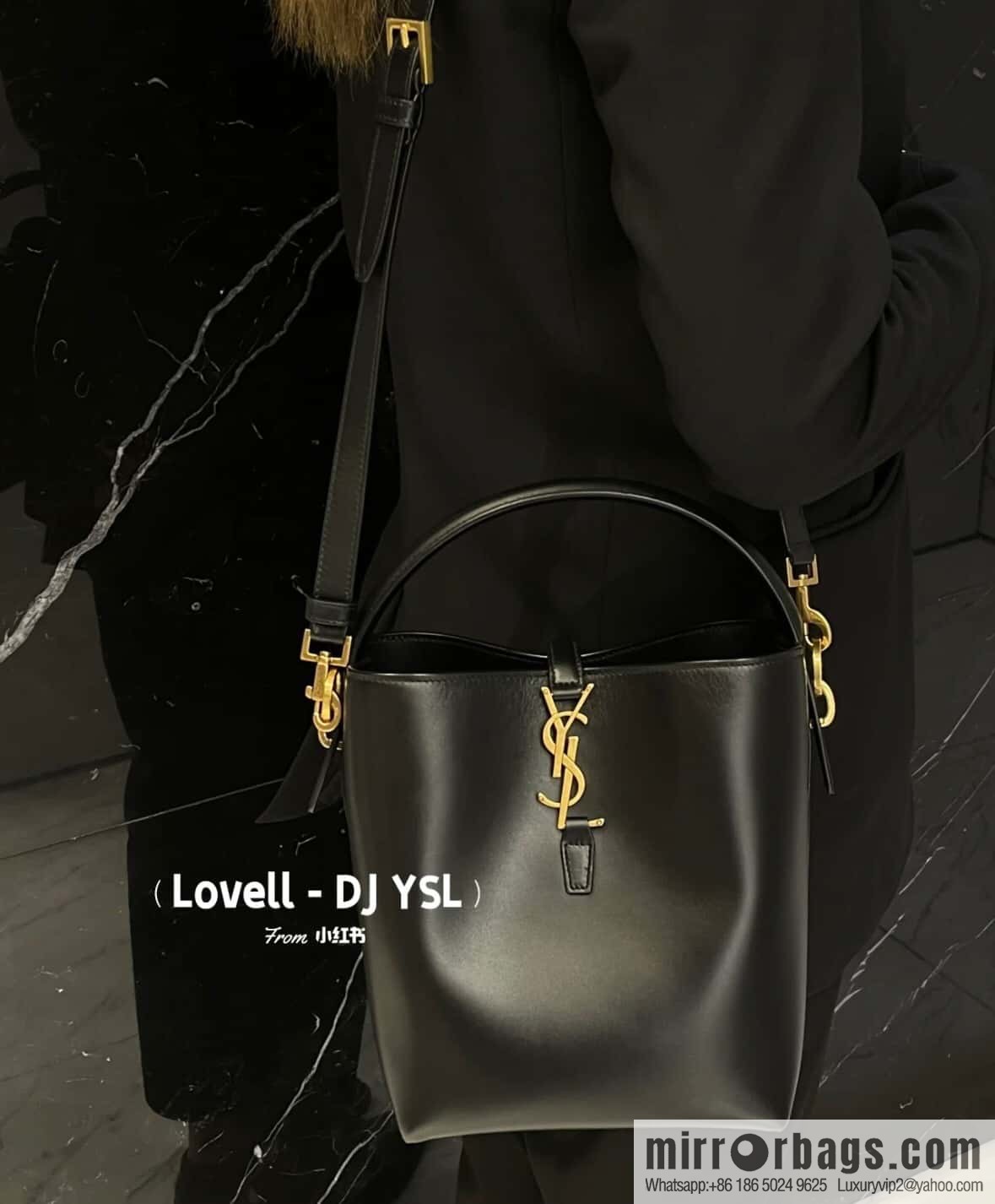 SAINT LAURENT Saint Laurent YSL summer new model _ small bucket bag 749036 black gold