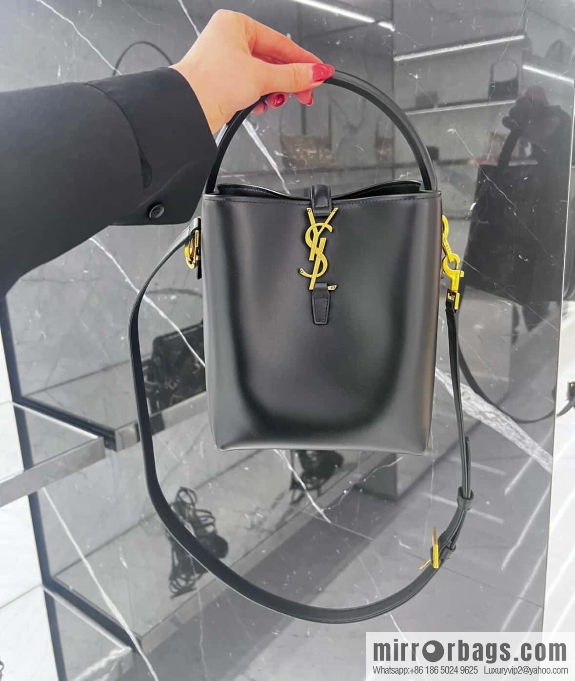 SAINT LAURENT Saint Laurent YSL summer new model _ small bucket bag 749036 black gold