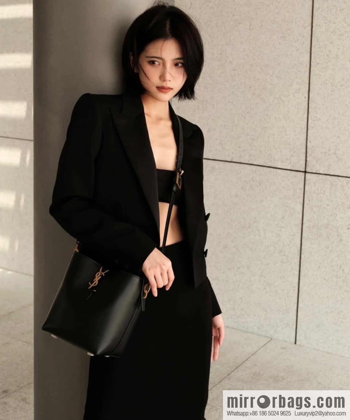 SAINT LAURENT Saint Laurent YSL summer new model _ small bucket bag 749036 black gold