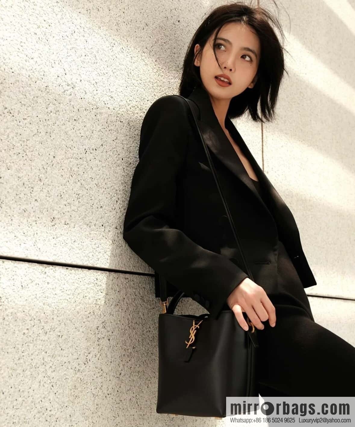 SAINT LAURENT Saint Laurent YSL summer new model _ small bucket bag 749036 black gold