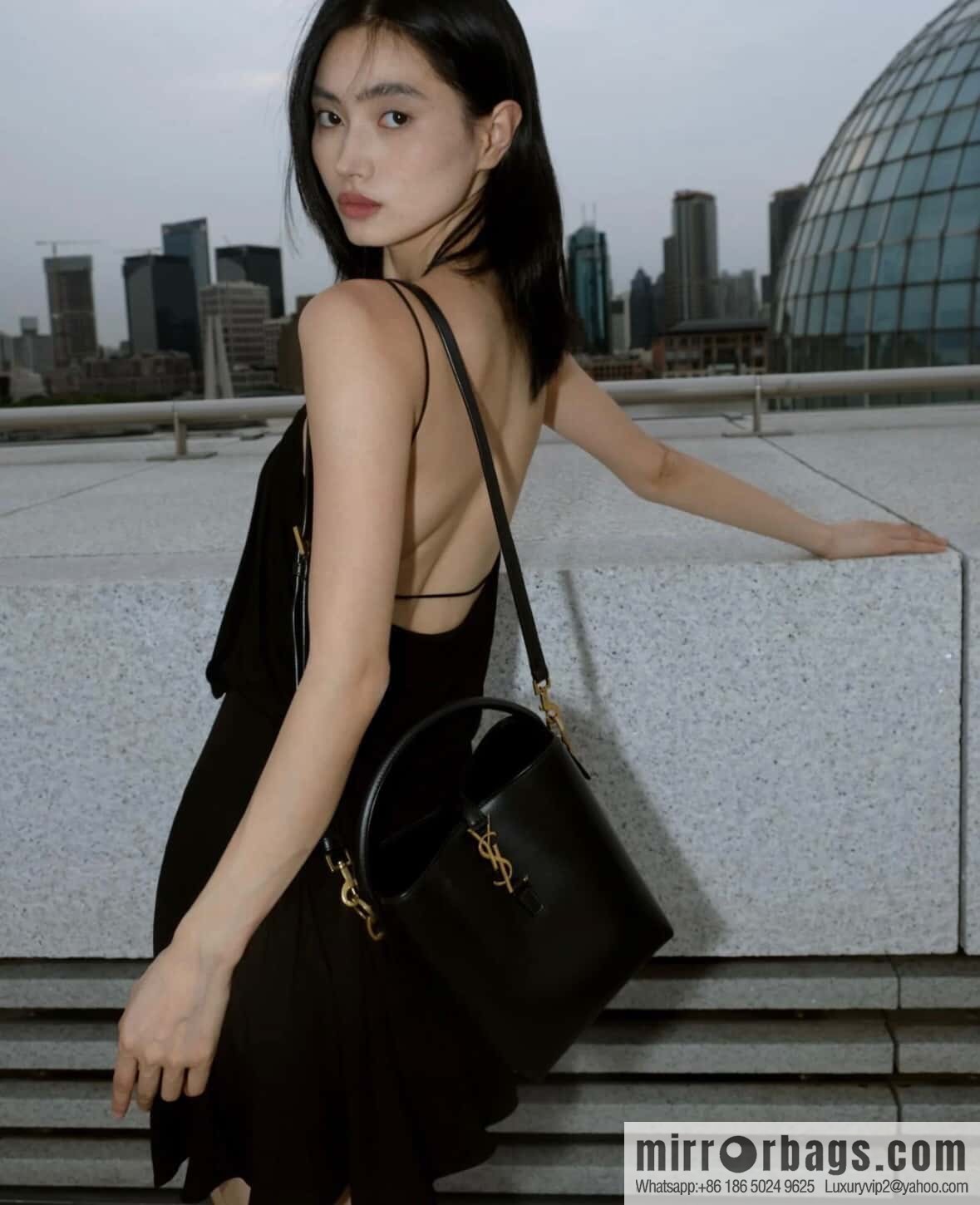 SAINT LAURENT Saint Laurent YSL summer new model _ small bucket bag 749036 black gold