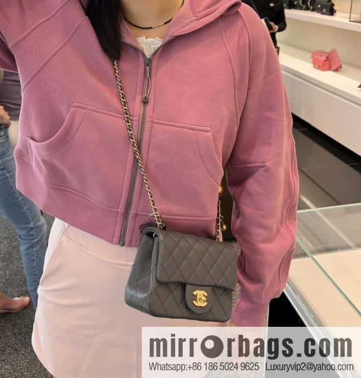 CHANEL Metal Ball Square Fatty AS1786 Dark Grey