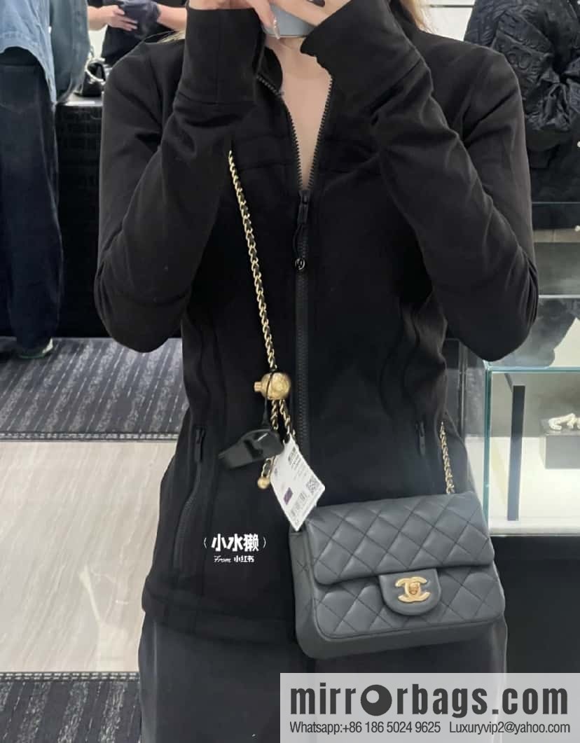 CHANEL Metal Ball Square Fatty AS1786 Dark Grey