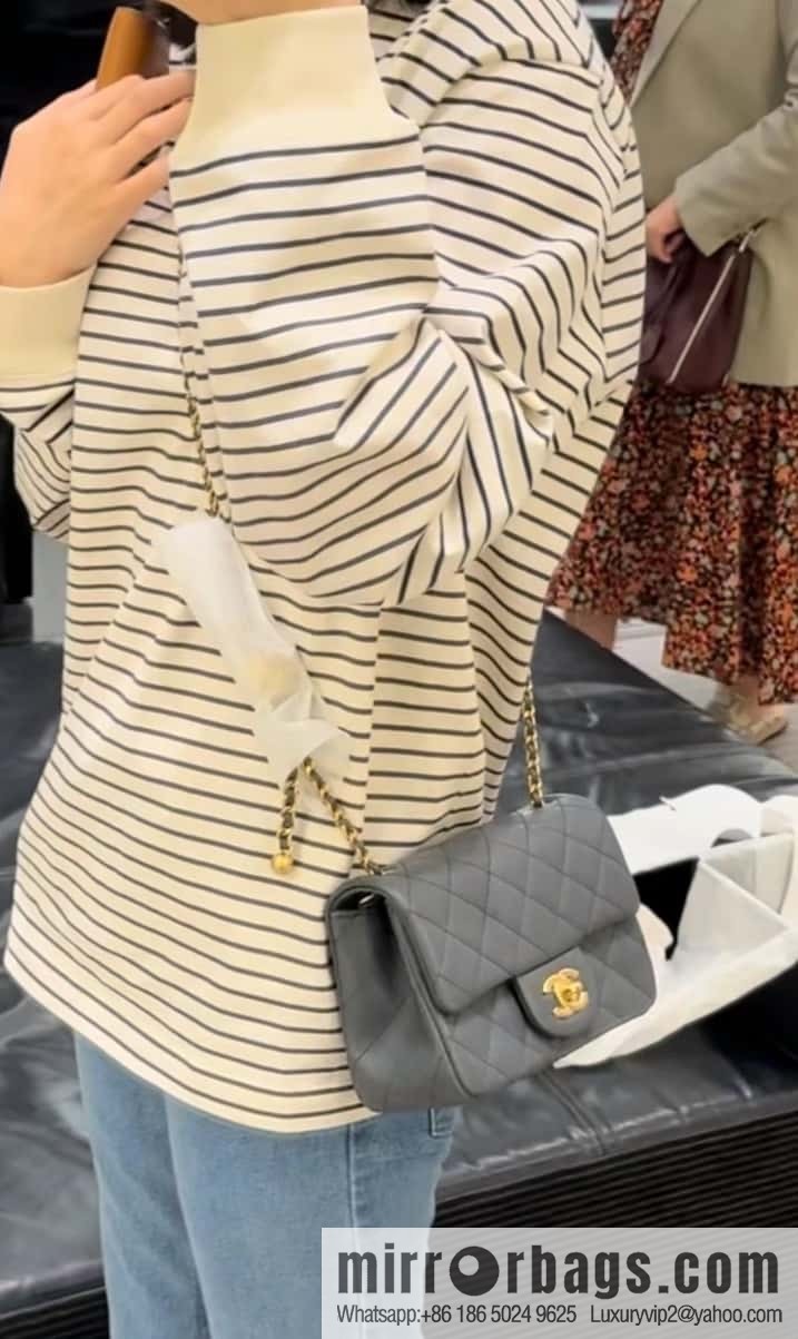 CHANEL Metal Ball Square Fatty AS1786 Dark Grey