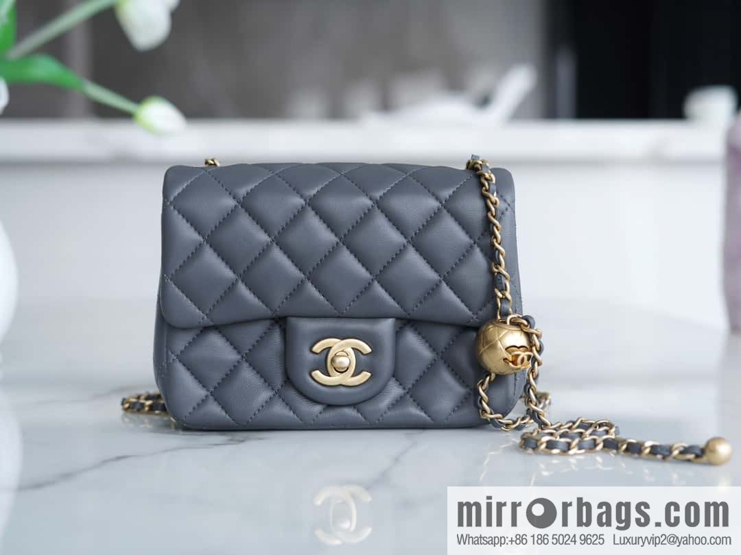 CHANEL Metal Ball Square Fatty AS1786 Dark Grey