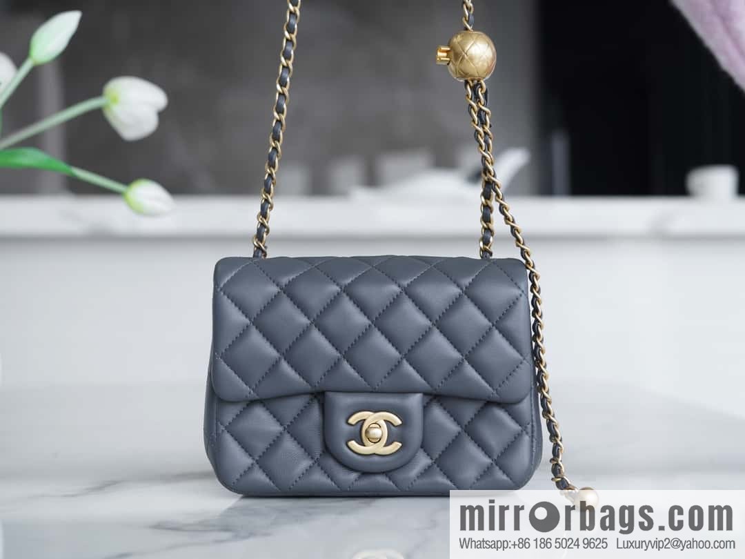 CHANEL Metal Ball Square Fatty AS1786 Dark Grey
