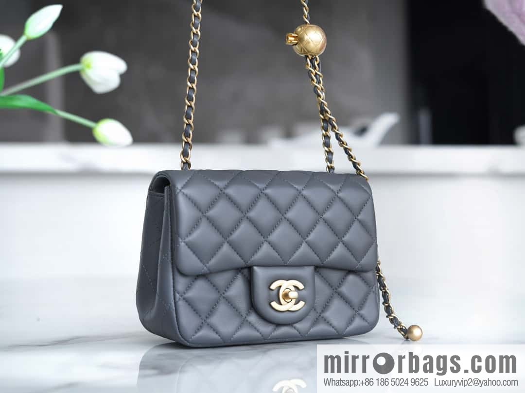 CHANEL Metal Ball Square Fatty AS1786 Dark Grey