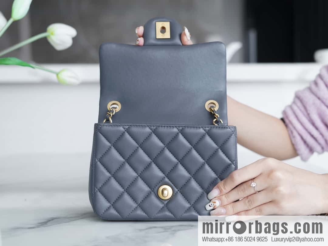 CHANEL Metal Ball Square Fatty AS1786 Dark Grey