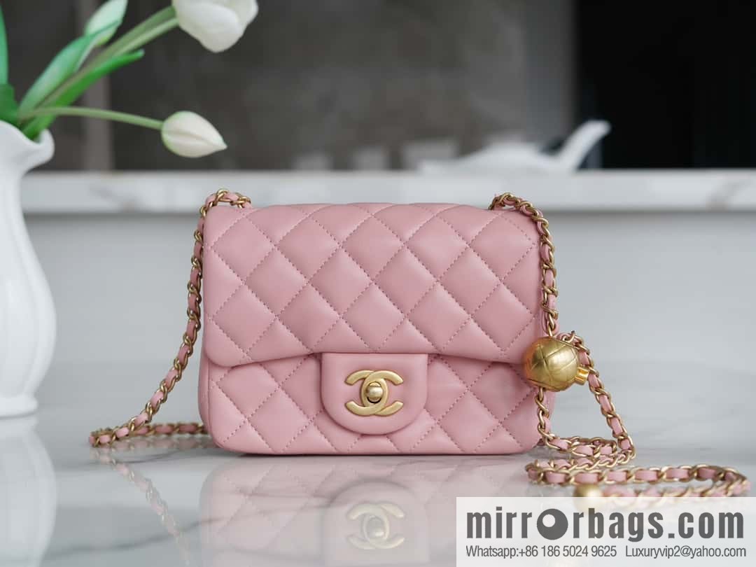CHANEL Metal ball square fat man AS1786 pink