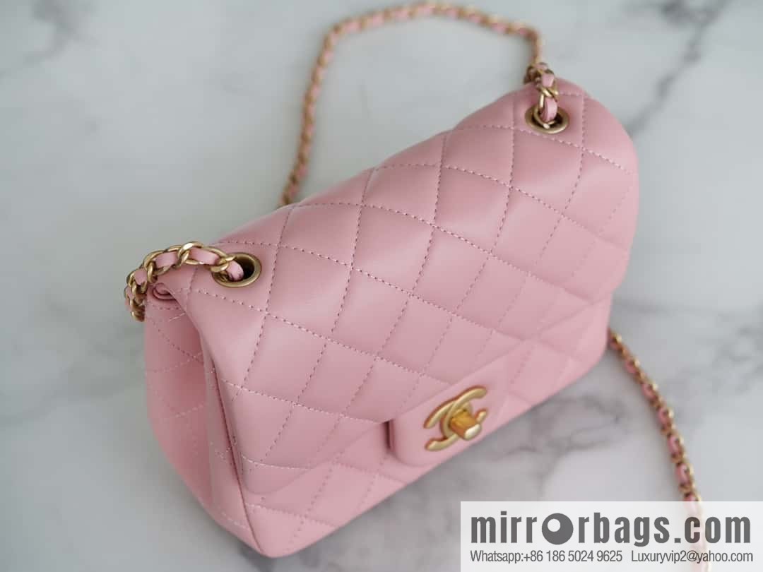CHANEL Metal ball square fat man AS1786 pink