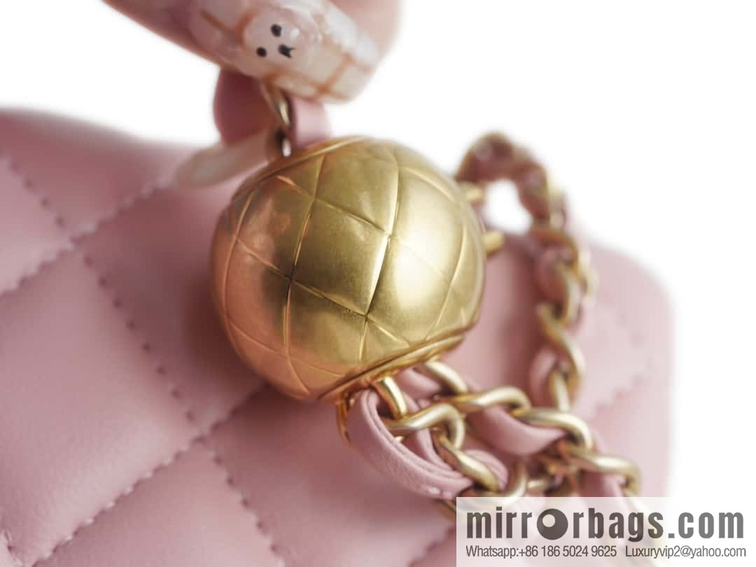 CHANEL Metal ball square fat man AS1786 pink