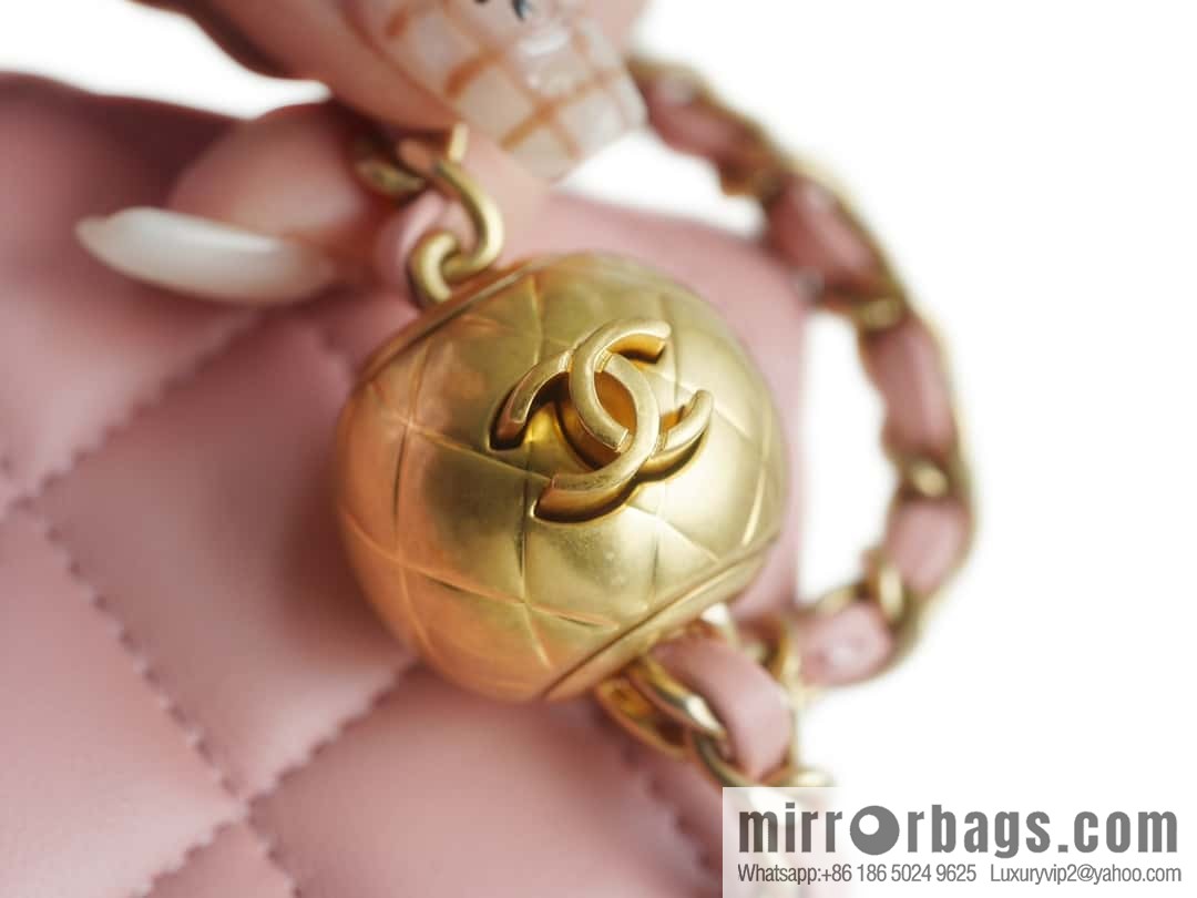 CHANEL Metal ball square fat man AS1786 pink