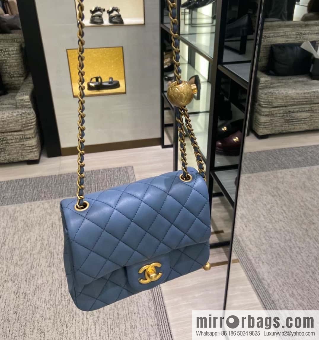 CHANEL Metal Ball Square Fatty AS1786 Haze Blue