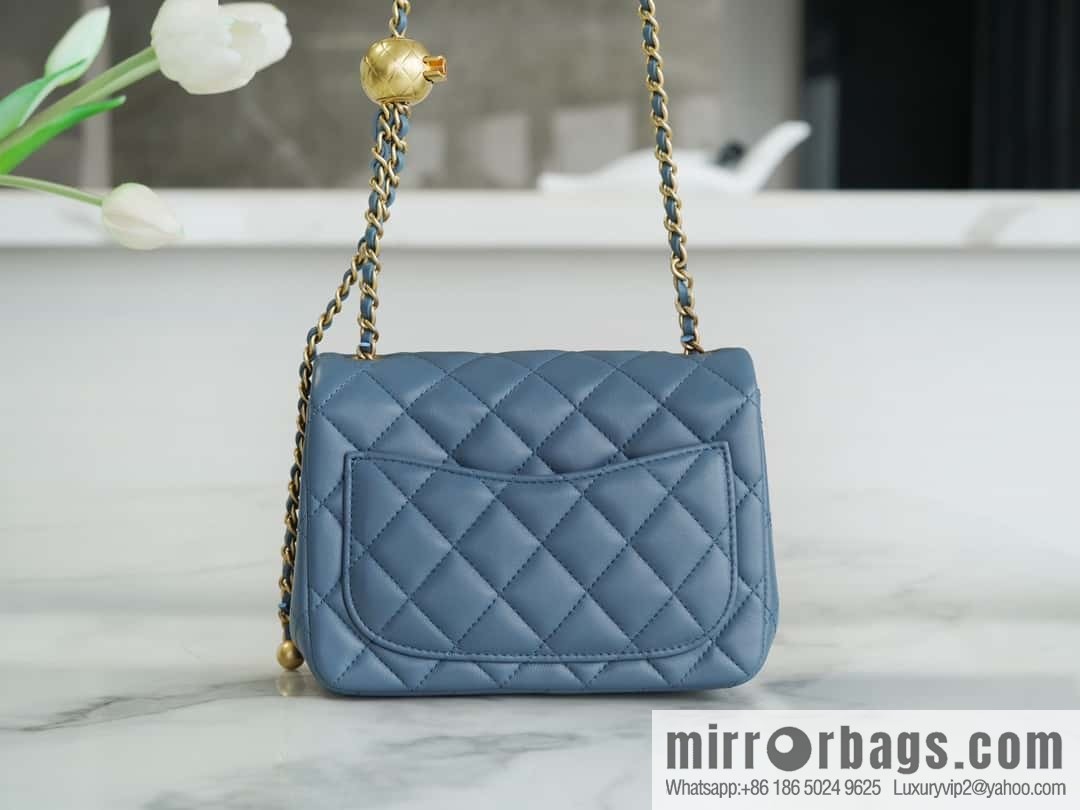 CHANEL Metal Ball Square Fatty AS1786 Haze Blue
