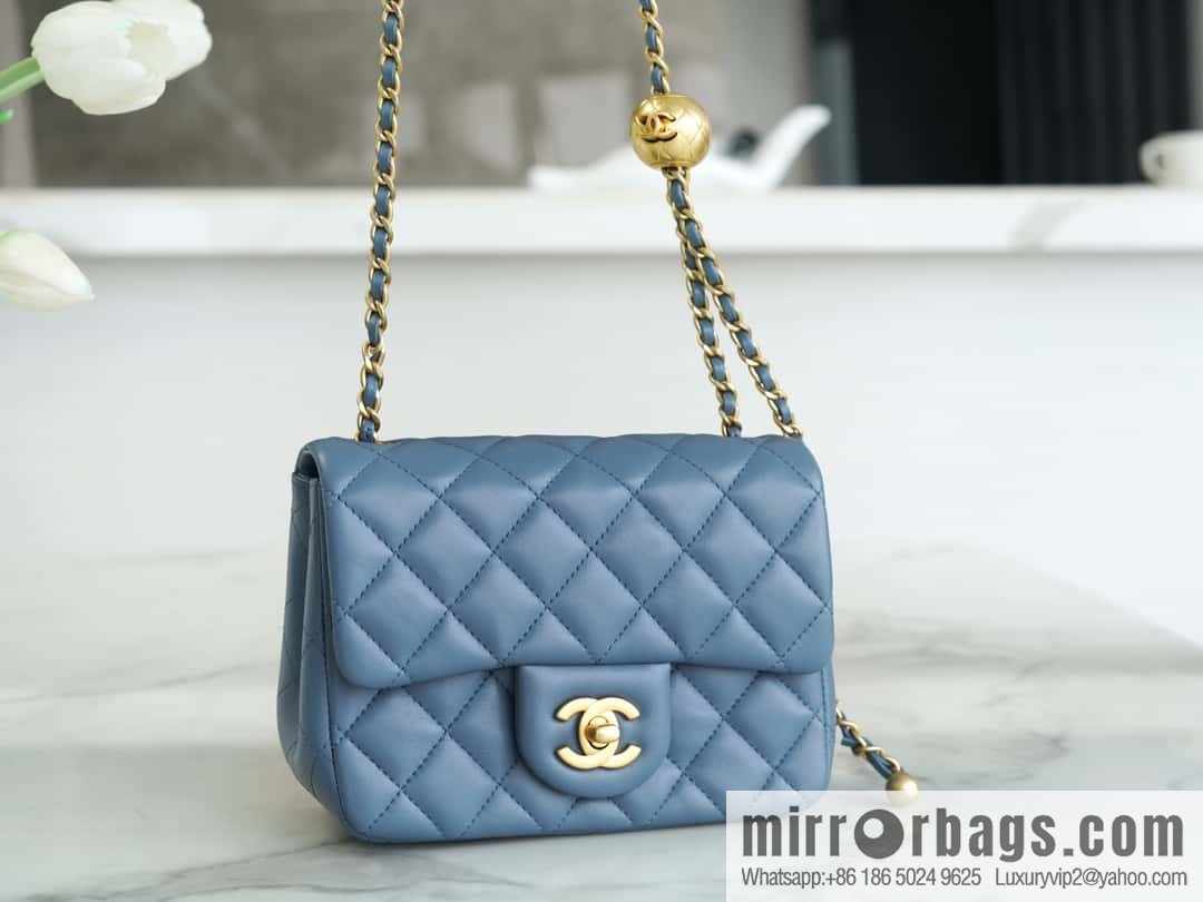 CHANEL Metal Ball Square Fatty AS1786 Haze Blue