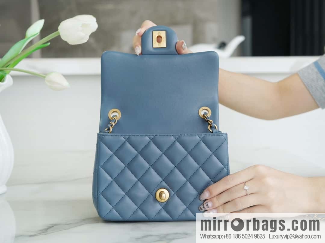 CHANEL Metal Ball Square Fatty AS1786 Haze Blue