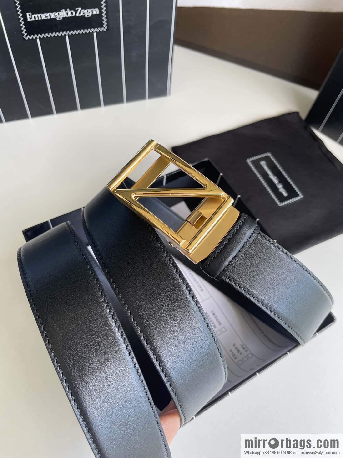 Zegna, men's fashion belt 3.5cm