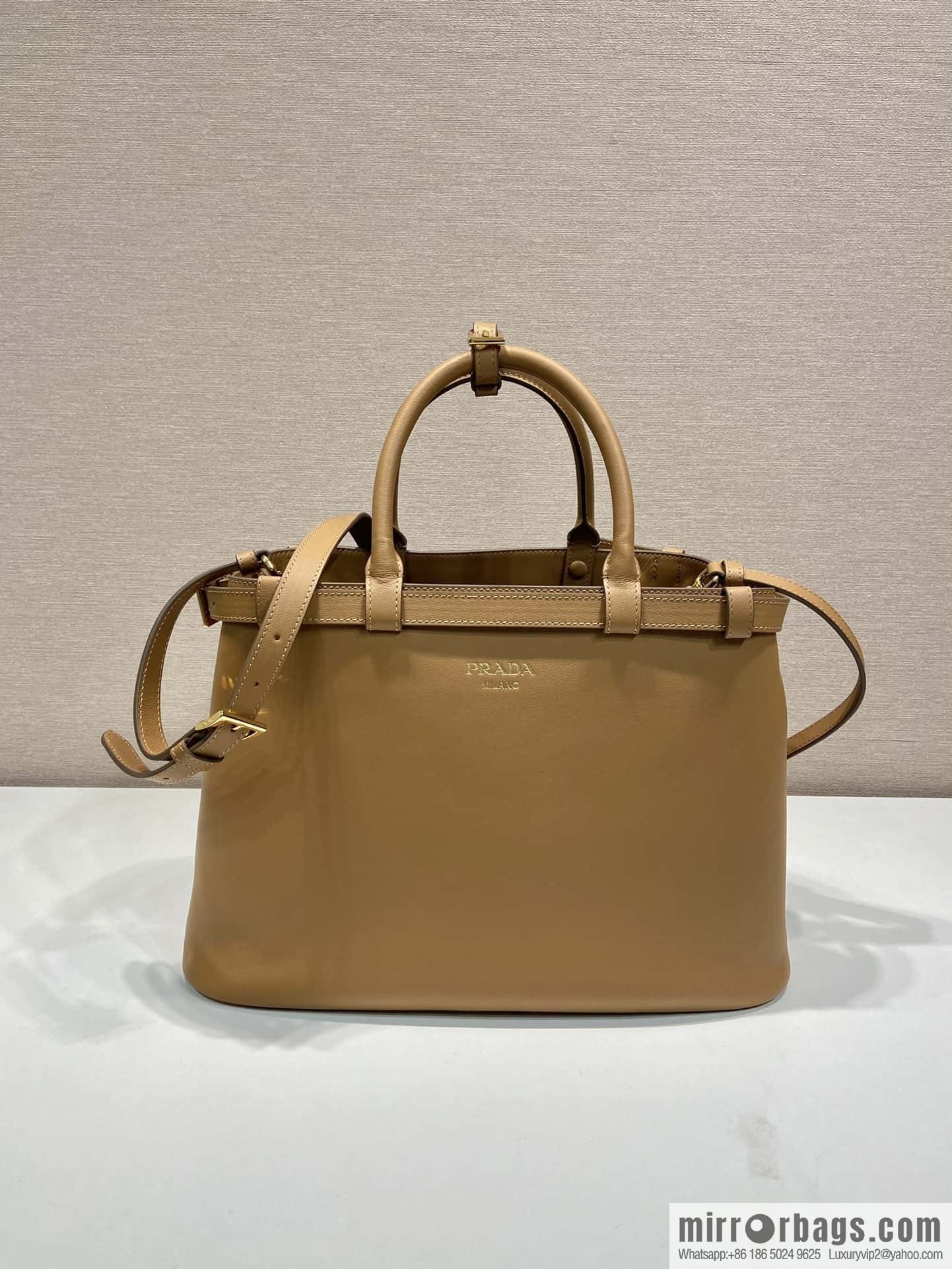 PRADA imported calfskin tote bag 1BA417 large