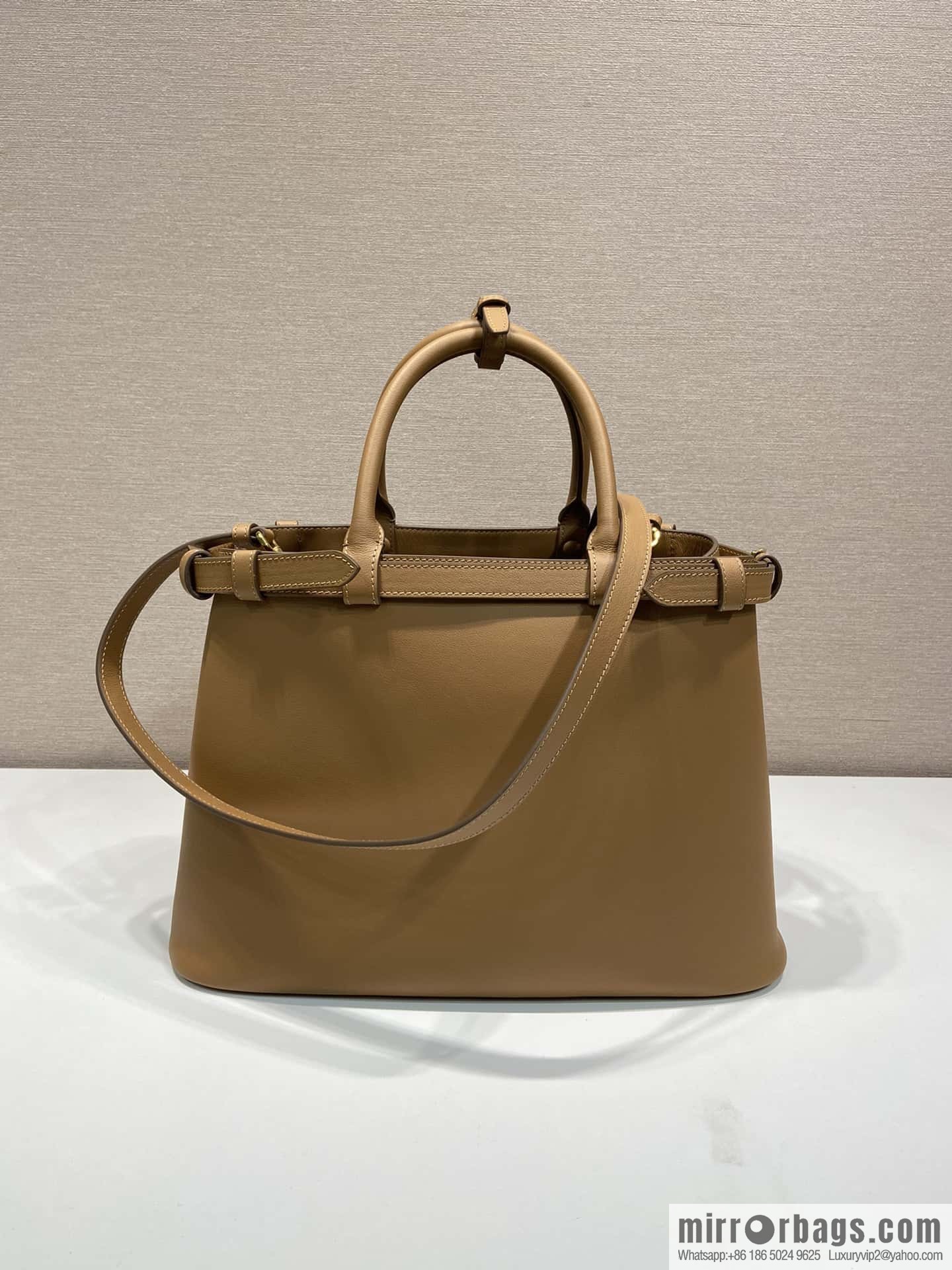 PRADA imported calfskin tote bag 1BA417 large