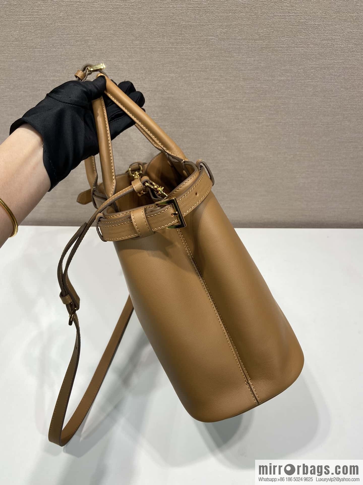 PRADA imported calfskin tote bag 1BA417 large