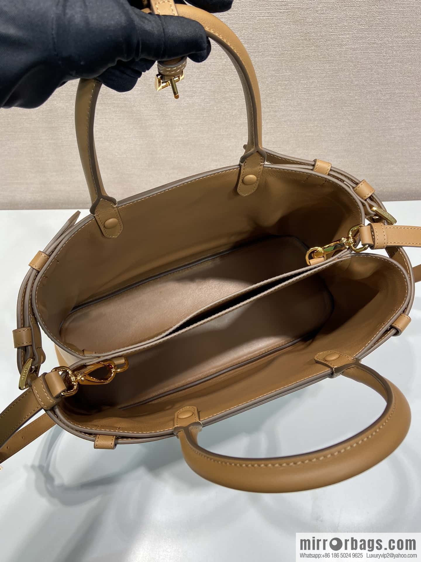 PRADA imported calfskin tote bag 1BA417 large