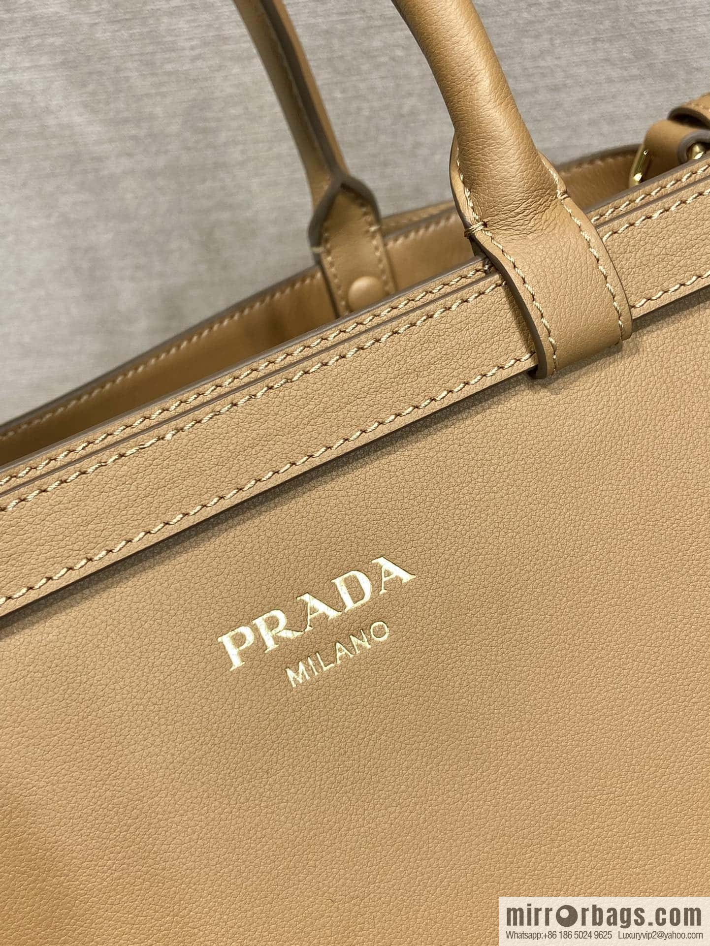 PRADA imported calfskin tote bag 1BA417 large