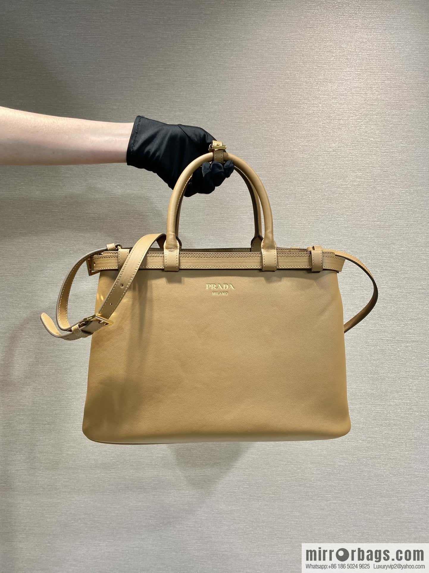 PRADA imported calfskin tote bag 1BA417 large