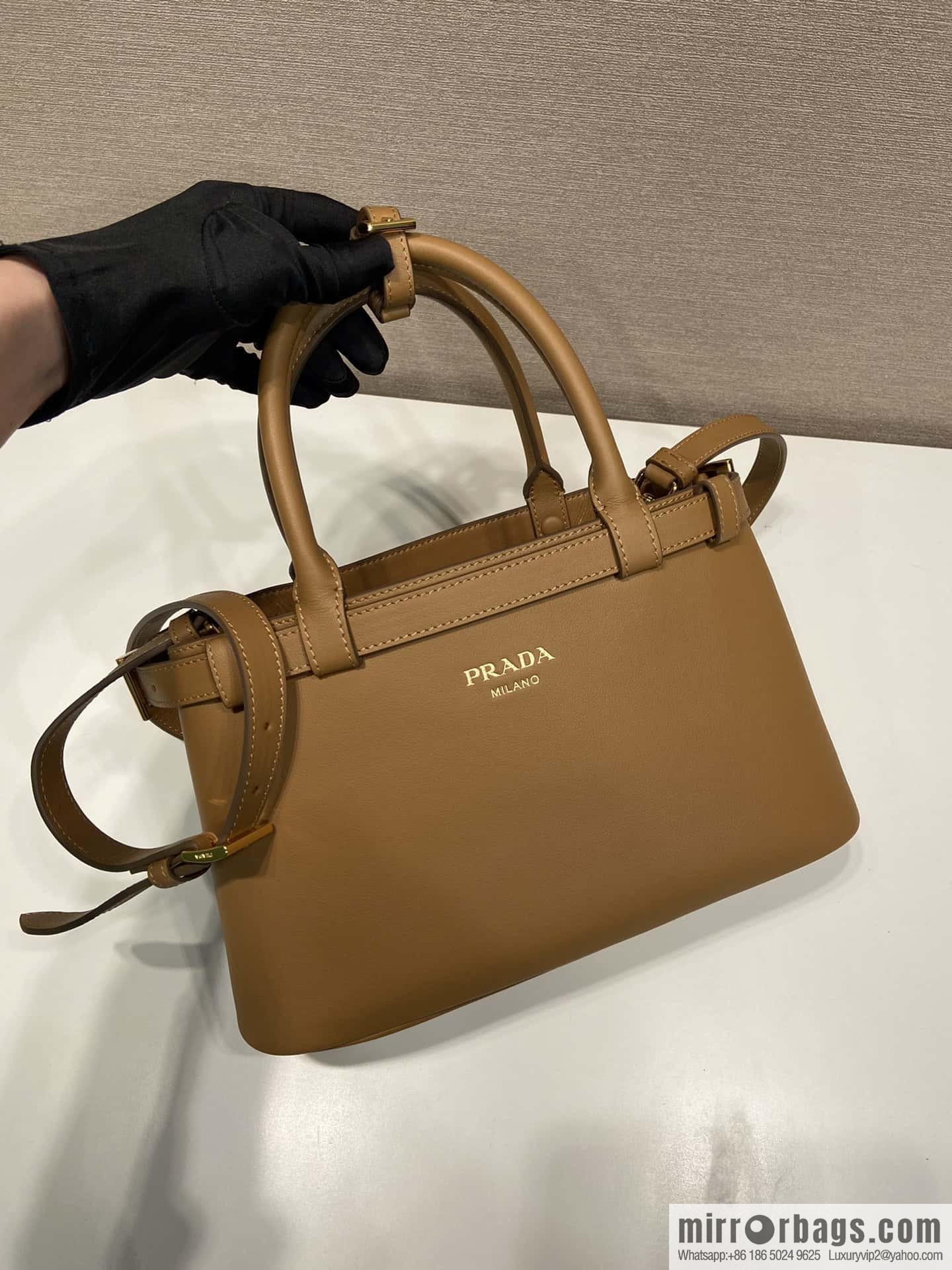 PRADA imported calfskin tote bag 1BA418 small