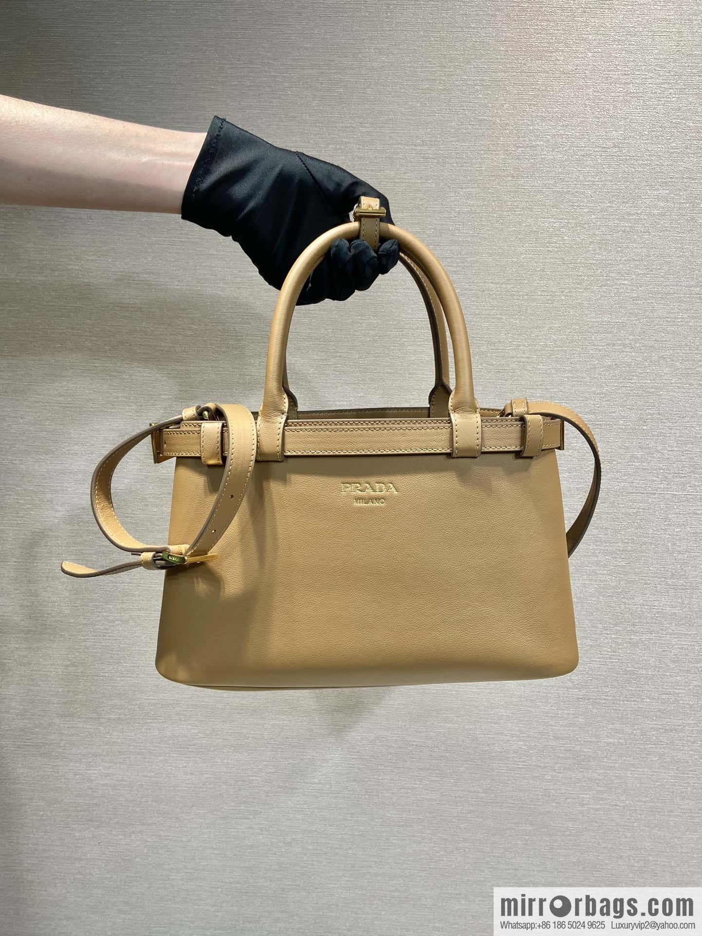 PRADA imported calfskin tote bag 1BA418 small