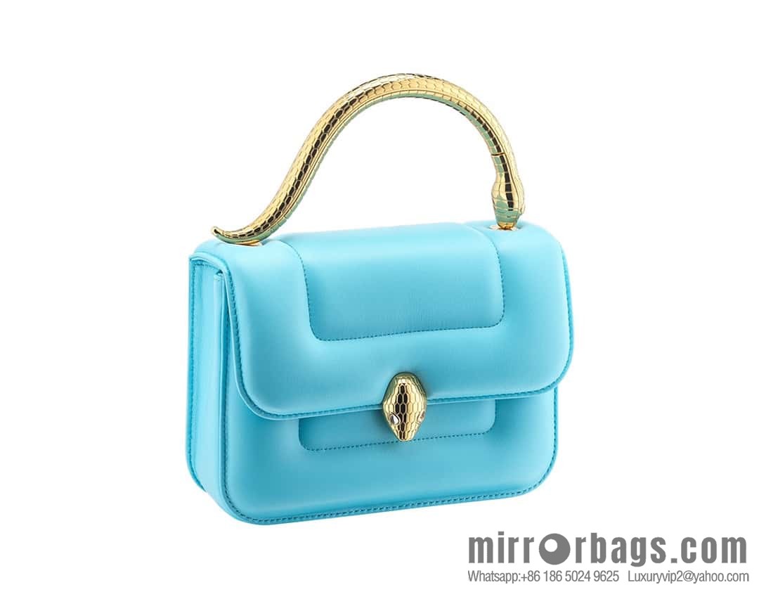 BVLGARI Bulgari joint design limited edition Mary Katrantzou snakehead bag 291071 blue 19CM