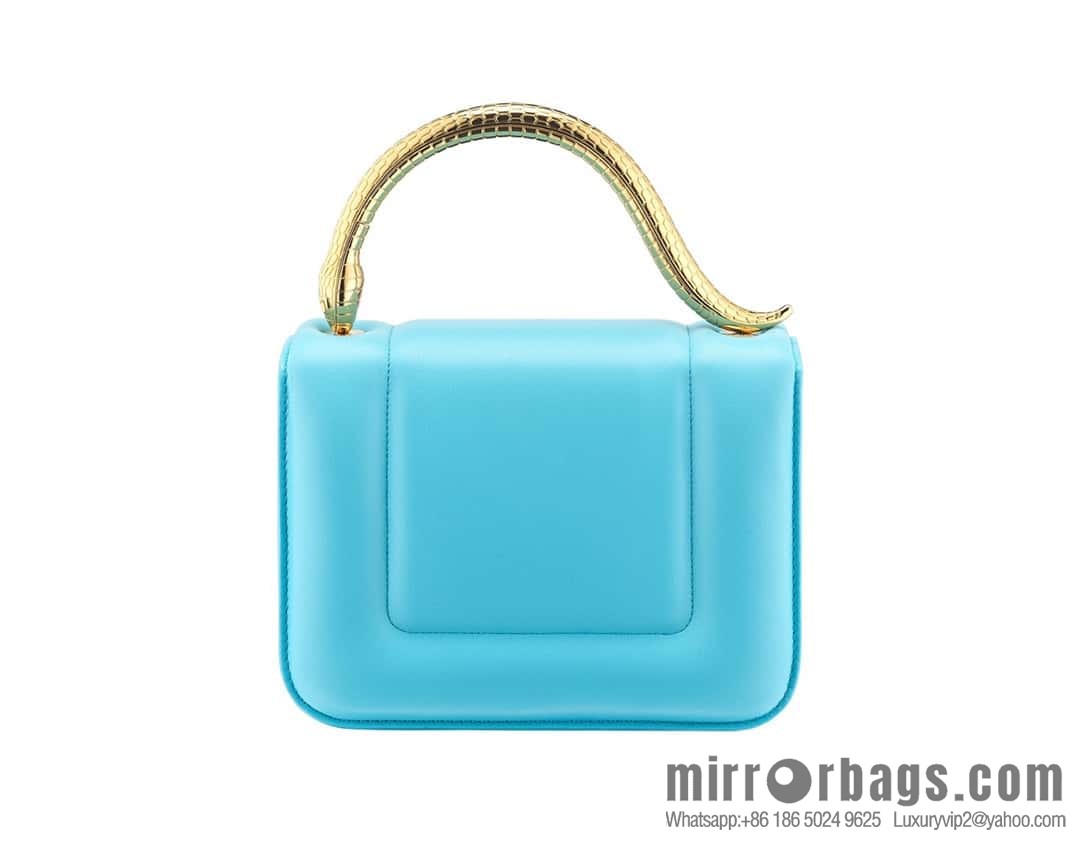 BVLGARI Bulgari joint design limited edition Mary Katrantzou snakehead bag 291071 blue 19CM