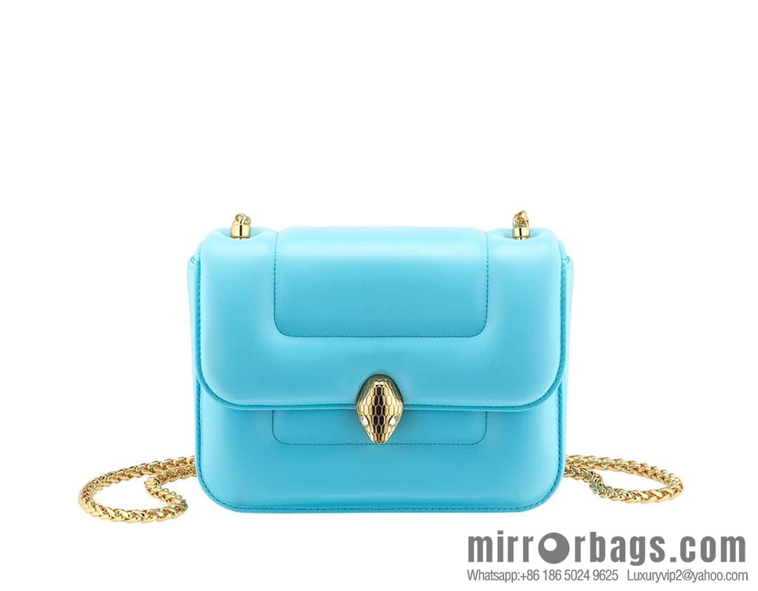 BVLGARI Bulgari joint design limited edition Mary Katrantzou snakehead bag 291071 blue 19CM
