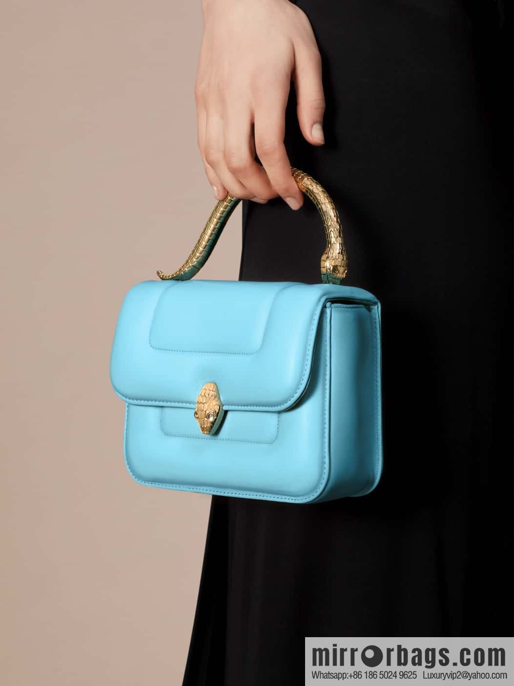 BVLGARI Bulgari joint design limited edition Mary Katrantzou snakehead bag 291071 blue 19CM